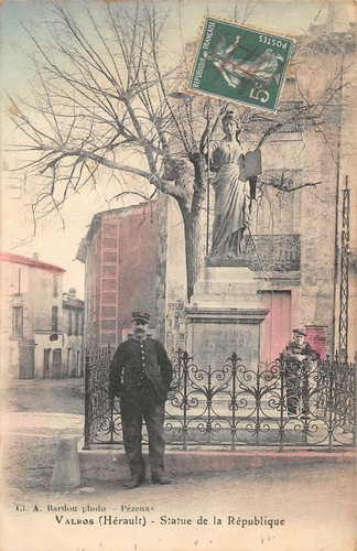 Cpa valros statue la - cpa,