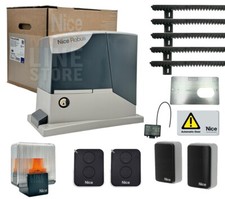 NICE ROBUS KIT 400 BD 24V PORTAIL COULISSANT 400 KG 5M CRÉMAILLÈRE RB400BDKCE