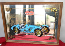 ANCIEN MIROIR VOITURE BUGATTI CADRE EN BOIS - 40,5 x 30,5 cm