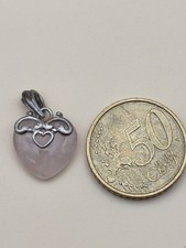 Pendentif Argent Bijoux Ancien Vintage  Pierre Rose Monture Argent  Art Nouveaux