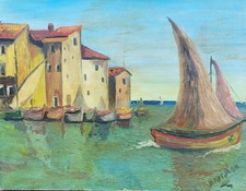 Tableau signé Paysage Marin 
