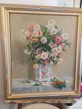 Peinture huile sur toile vase