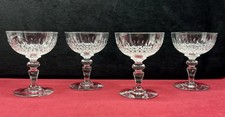 BACCARAT 4 COUPE A CHAMPAGNE CRYSTAL TALL SHERBET GLASSES CRISTAL TAILLE DIAMANT