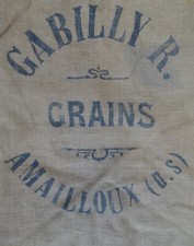 sac toile de jute Gabilly R.  Grains Amailloux Deux Sèvres  / voir descriptif