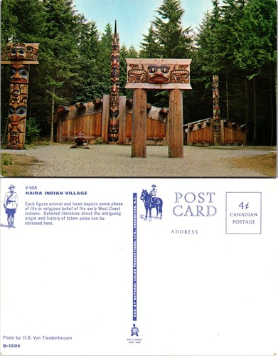Haida indian village totem - haida,