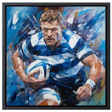 ? Tableau Rugby 40x40 cm – Peinture Acrylique sur Toile – Sport, Énergie