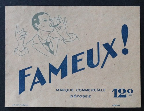 Ancienne étiquette vin - , fameux