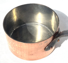 Ancienne casserole en cuivre 5,7 pouces Mauviel étain martelé cuivre pur 2,5 mm 3 lbs