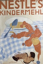 Nestlé Rare Publicité 1947 Inge Ritter Gouache Projet Publicitaire Kindermehl