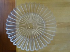 BACCARAT ANCIENNE ASSIETTE CRISTAL MOULER COTES ALTERNEES DEPOLIES 17,5 cm