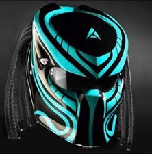 CASQUE MOTO PREDATOR NEUF LIGNE BLEU CLAIR (CERTIFIÉ DOT & SNELL)