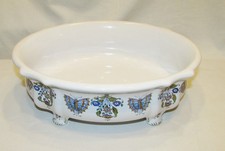 GRANDE JARDINIERE COUPE CENTRE DE TABLE  VINTAGE PAPILLONS faïence de Moustiers