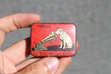 Ancienne Boite Tôle Lithographiée Aiguille Gramophone Voix de son Maitre Tin box
