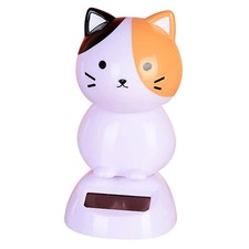 Figurine solaire chat blanc