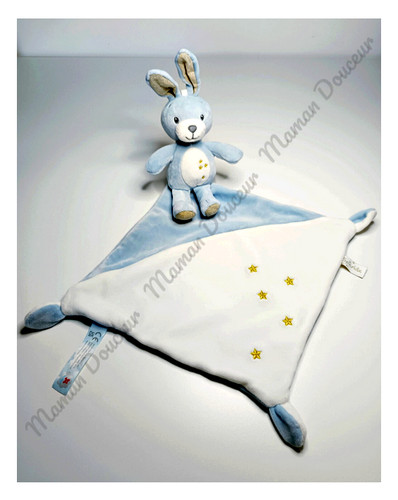 Doudou plat lapin blanc - doudou,