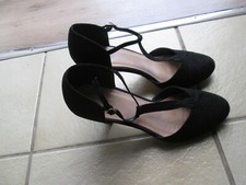 CHAUSSURES ESCARPINS NOIRS ERAM POIN 40  ASPECT DAIM BRIDE OCCASION COMME NEUF