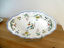 PLAT OVALE FAIENCE GIEN DECOR OISEAUX DE PARADIS Lot 1. 35 cm x 20 cm.