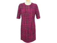 NEUF ROBE CHANEL P59547 42 L EN TWEED FILS ROSES MANCHES COURTES NEW DRESS 4890€