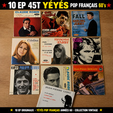 Lot 10 Vinyles 45T EP Années