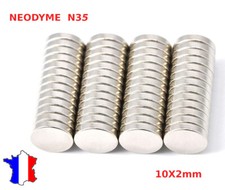 Aimant Neodyme 10X2 mm N35 Très puissant Magnets  Photo Fimo frigo (NEUF)