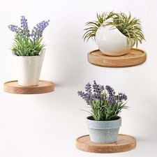 Étagères Murales Bois, Lot de 3 étagères murales rondes en bois – 15 cm Étagè...