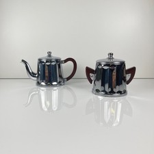 Set à café Art Déco années 1930/40 – cafetière et sucrier métal argenté – déco