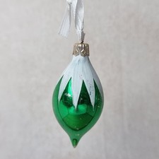 Vintage Boule Noël - Sapin Décoration Ornement - Boule Forme Goutte Verte