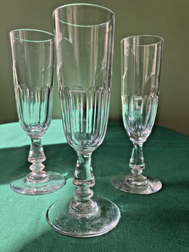 Flûtes champagne cristal - 3, à