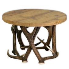 Table avec vrai bois de cerf. Corne. 70x70cm x H 45cm - 116670 