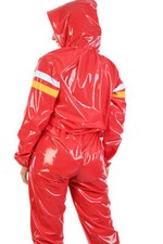 Ensemble De Sauna En PVC 2 Pièces Avec Capuche Rouge