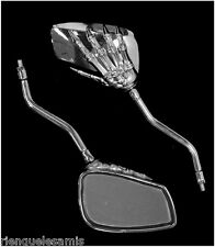 Retroviseurs skull Métal Mains de Squelette Bras Chrome (moto custom trike retro