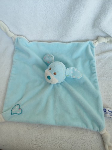 Doudou plat chien lapin bleu - doudou,