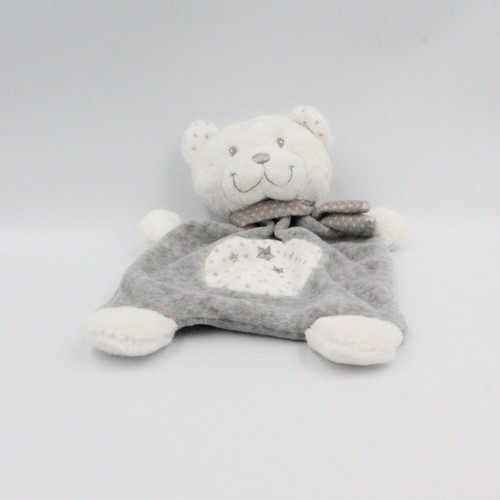 Doudou plat ours blanc - , gris