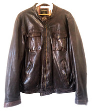 veste cuir REDSKINS marron nombreuses poches