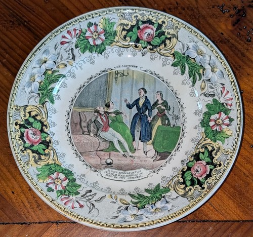 Assiette polychrome creil - assiette,
