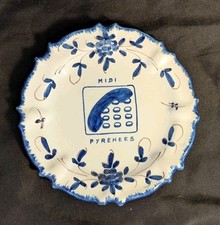 Coupelle Ramasse Monnaie décor Téléphone, signée Matet, Martres Tolosane