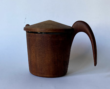 Récipient En Teck Avec Insert En Verre Pour Confiture Sauces Design Mi-Siècle