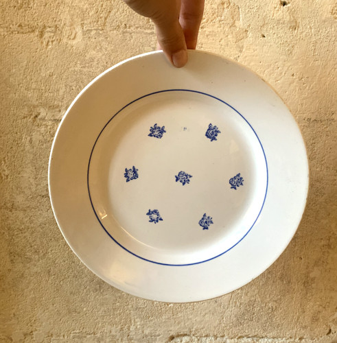 Assiette plate ancienne - , à