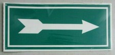Plaque plexi 31 x 14 cms Flèche de direction issue de secours ou sortie