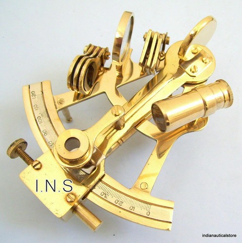 Ancien sextant laiton - en,