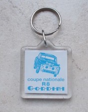 Vintage R8 GORDINI Automobilia Keyring key chain France metal garage 1960s blue