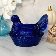 Hen on Nest Chicken Cobalt