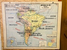 Ancienne carte scolaire Vidal Lablache: Amérique du sud politique (n°20)