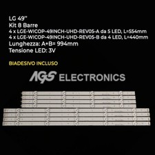 KIT 8 BARRES BANDES LED TV LG