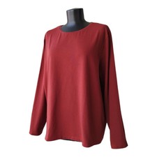 Haut Gudrun Sjoden manches longues en coton bio bordeaux taille 2XL XXL
