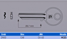 3 Ébauches De Clé Héraclès HCZ3 Cavers Zenith ZN5D / CA8 / CA-6D ISEO ebauche cl