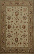 Tapis De Zone Fait Main Peshawar 6x8 Pour Salon Avec Motifs Floraux En Laine