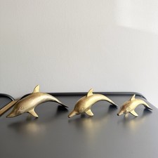 Lot de 3 Dauphins en Laiton   Décoration Vintage