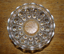 Belle Ancienne Bobèche en Verre Baccarat modèle Diamant et Perle 6