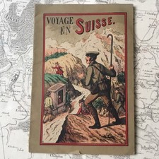 Livre Enfant Voyage En Suisse Fin XIXè Ancien Illustré avec Animaux